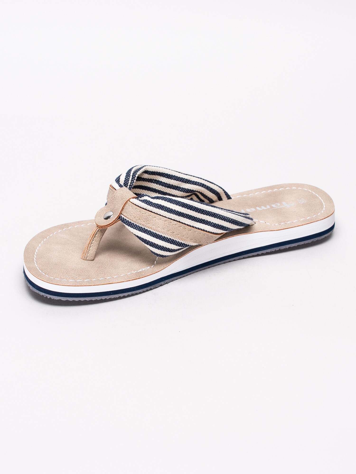 65191079 Tamaris 1-27109-22-865 vitblå randiga flip flops-2