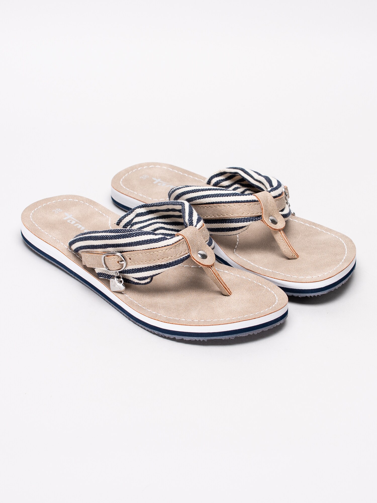 65191079 Tamaris 1-27109-22-865 vitblå randiga flip flops-3