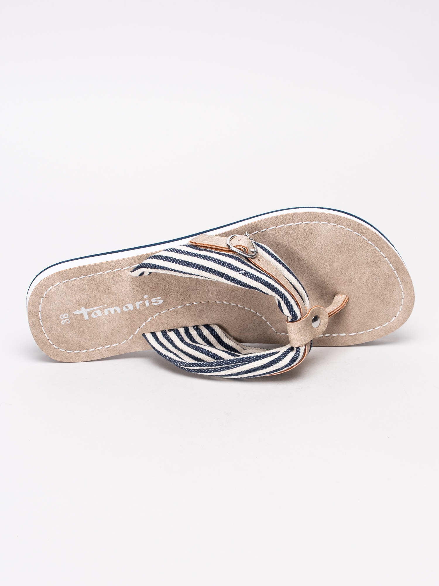 65191079 Tamaris 1-27109-22-865 vitblå randiga flip flops-4