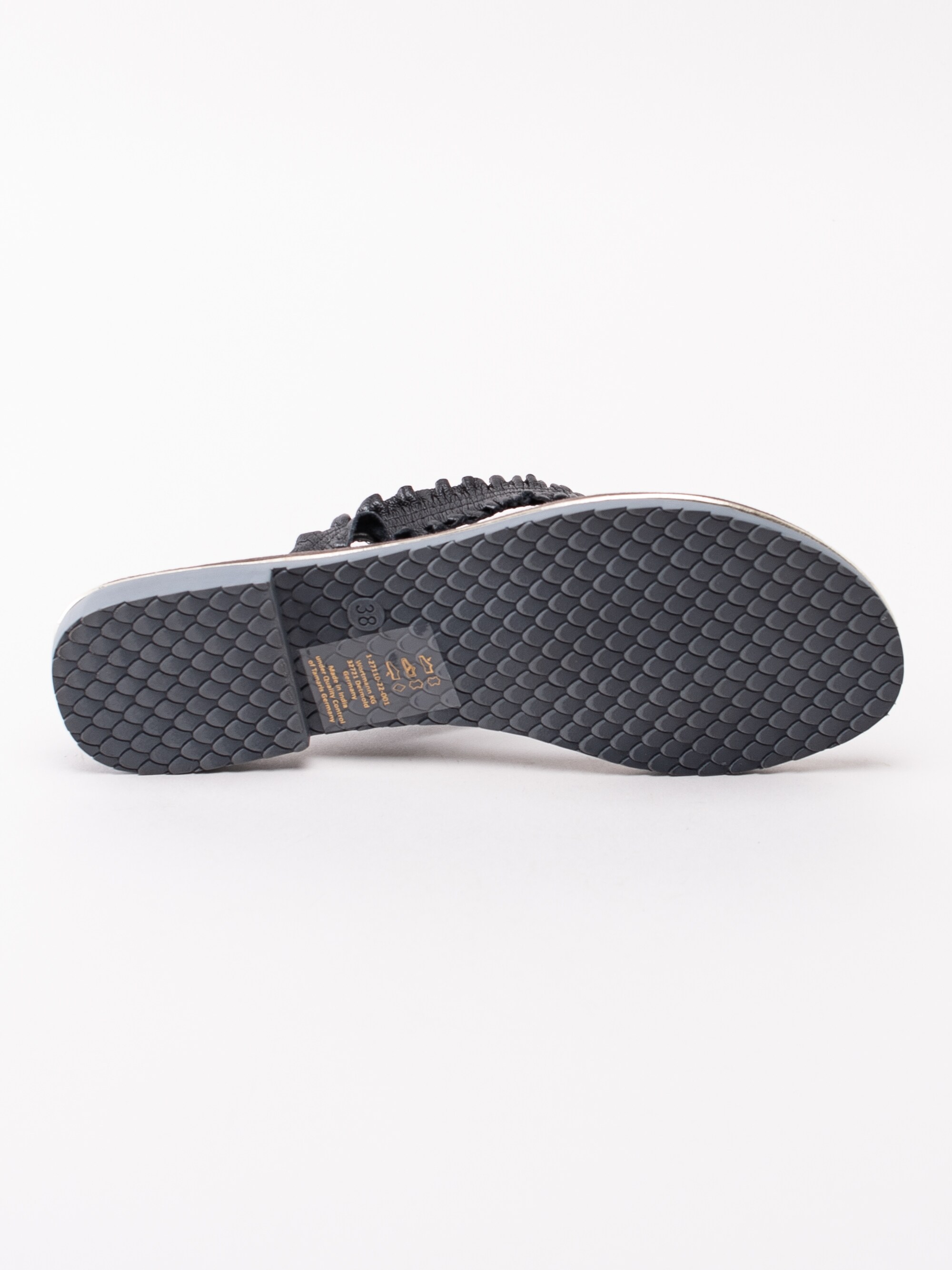 65191080 Tamaris 1-27110-22-001 svarta flip flops sandaler med volang-5