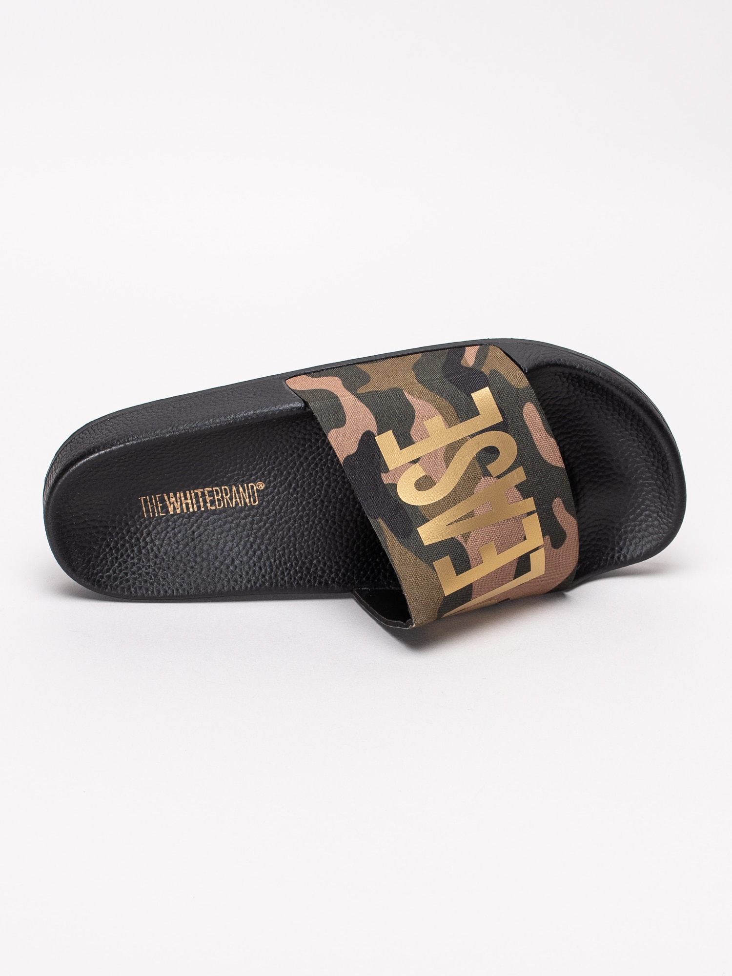 65191096 The White Brand Beach Please L-0258 mörkgröna kamouflage badsandaler med print-4