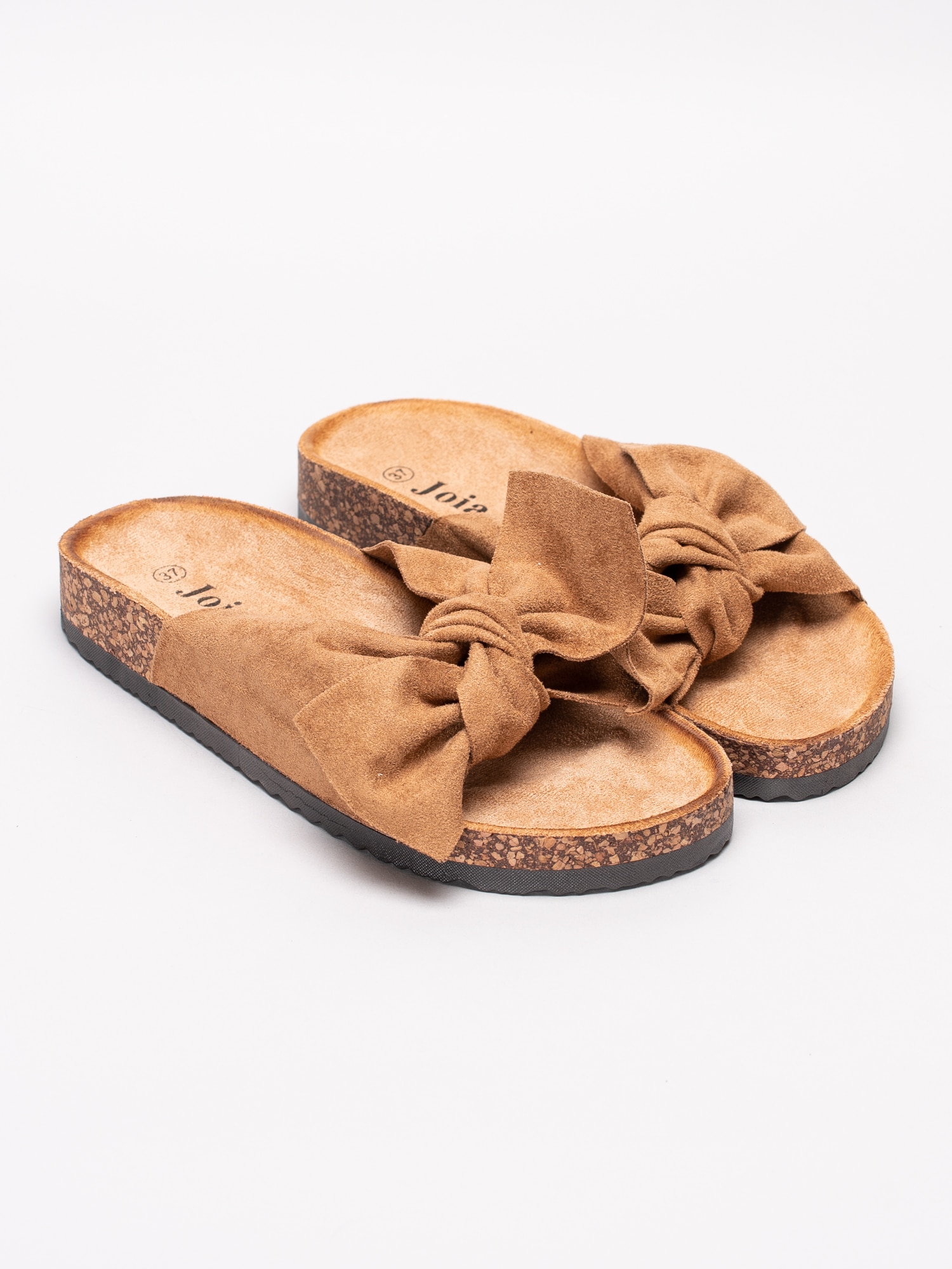 65191100 Joia LS-26-CAMEL bruna slip in sandaler med rosett-3