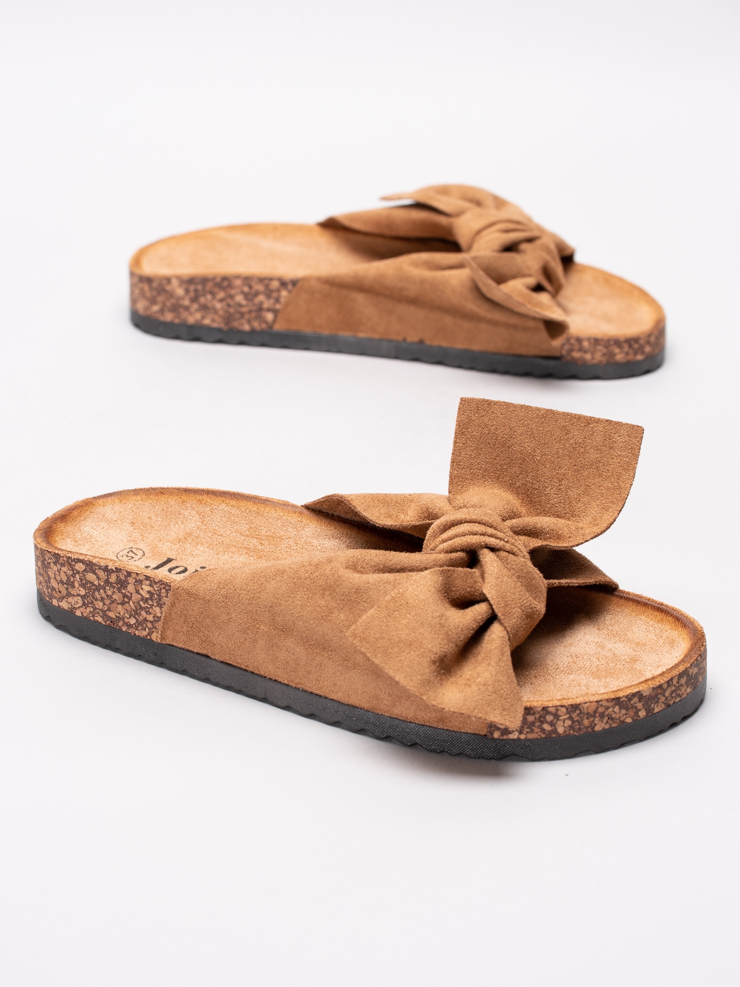 65191100 Joia LS-26-CAMEL bruna slip in sandaler med rosett-6