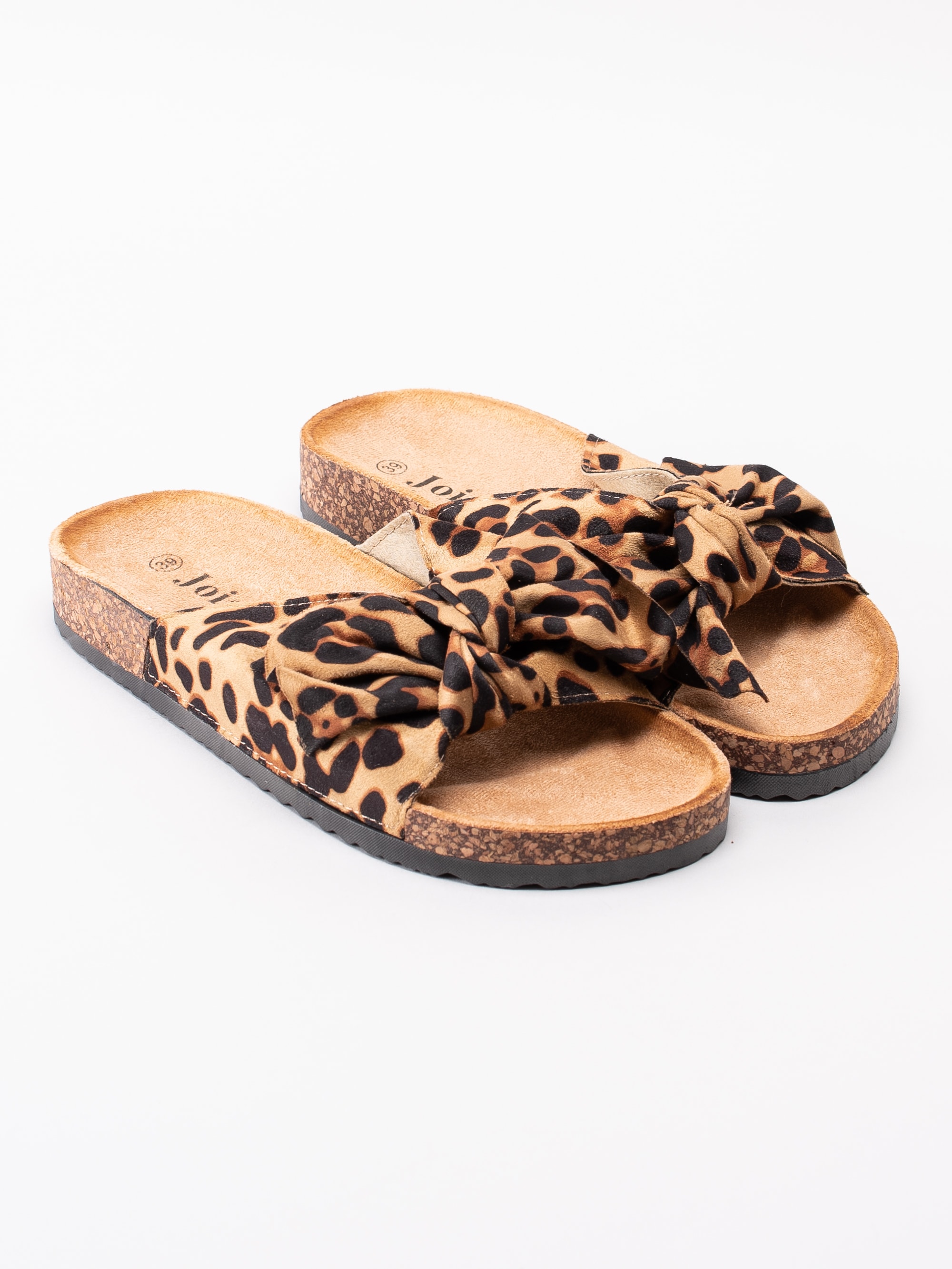 65191103 Joia LS-26-LEOPARD bruna leopardmönstrade slip ins sandaler med knut-3
