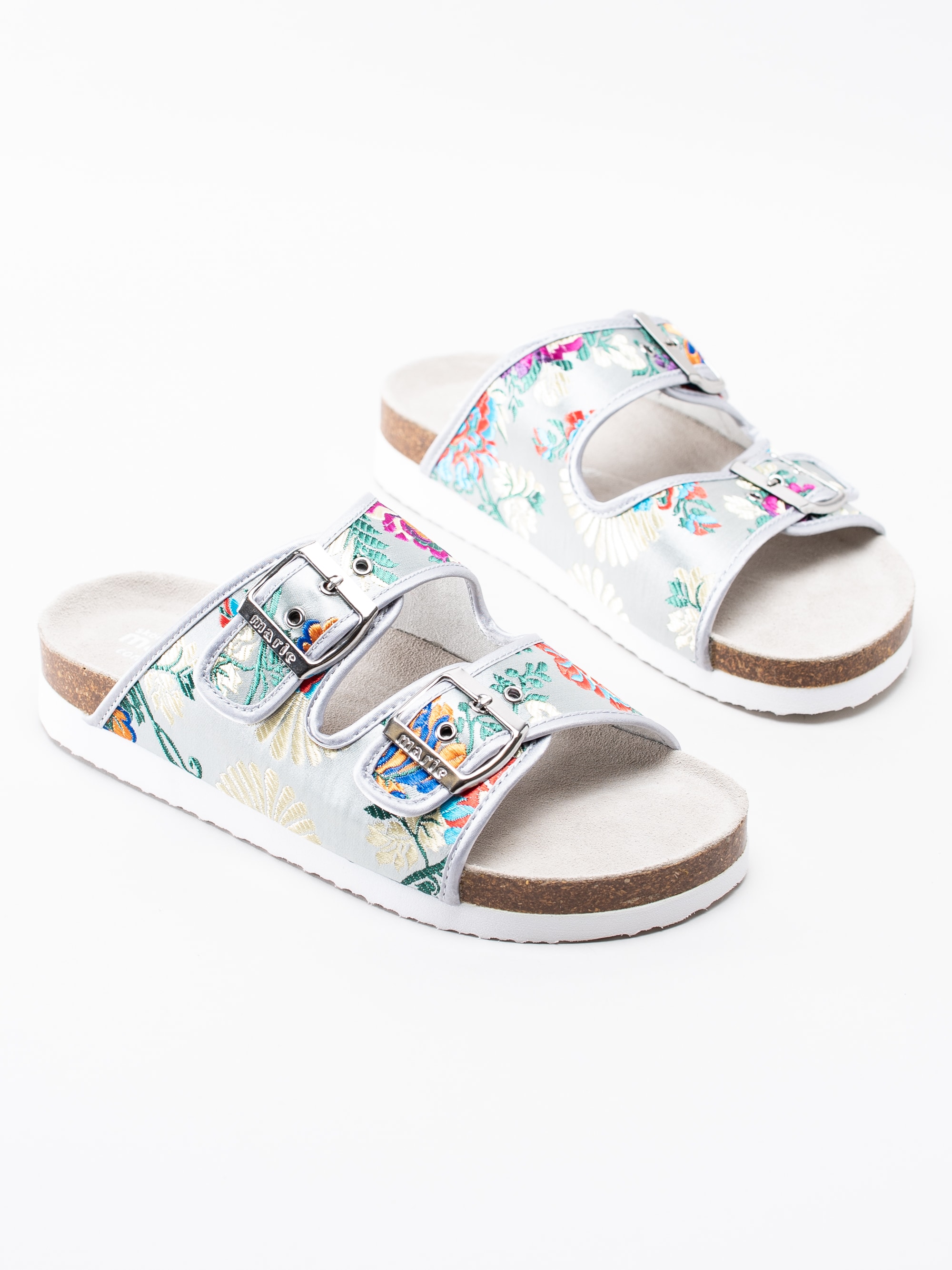 65191107 Sköna Marie Thalia 7102841-05 silver blommiga slip in sandaler-6