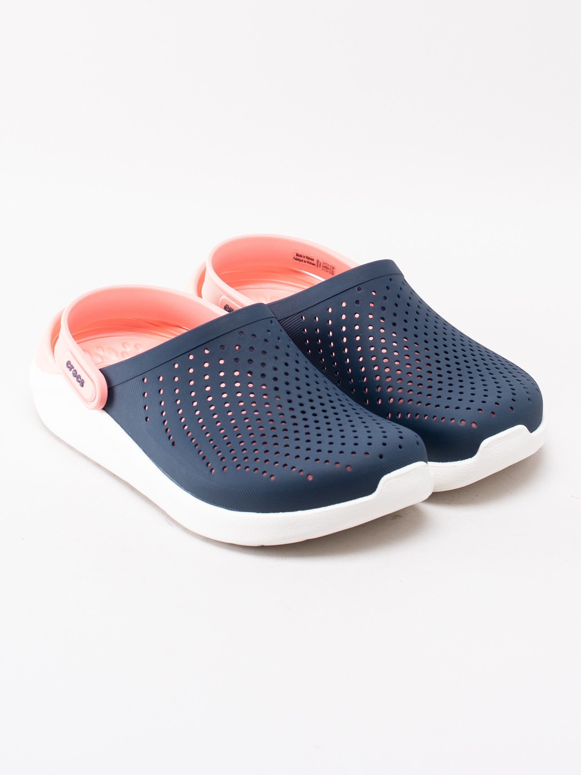 65191117 Crocs Lite Ride Clog 204592-4JG Navy Melon mörkblå slip on badtofflor med hälrem-3