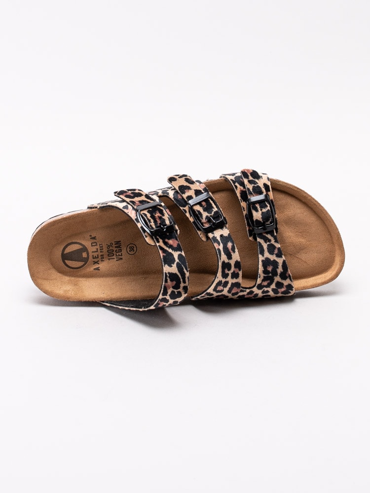 65193033 Axelda Lesslie 20014-428 bruna leopardmönstrade sandaler med tre remmar-4