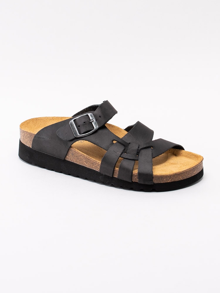 65193035 Axelda Josephine 23623-01 svarta sandaler med flätad framdel-1