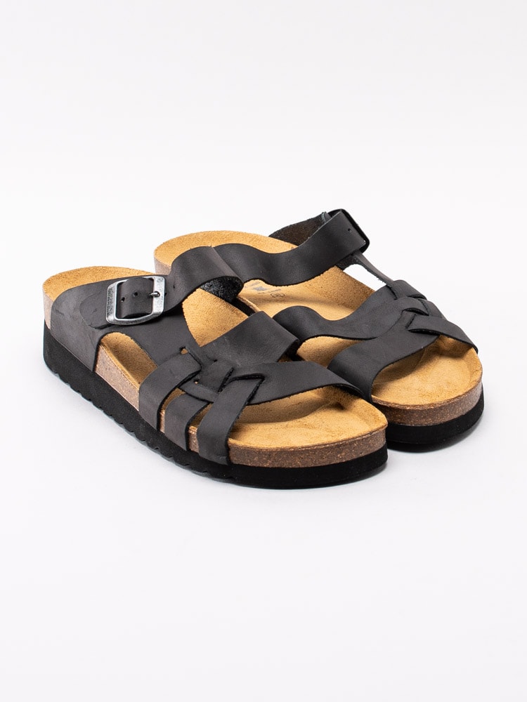 65193035 Axelda Josephine 23623-01 svarta sandaler med flätad framdel-3