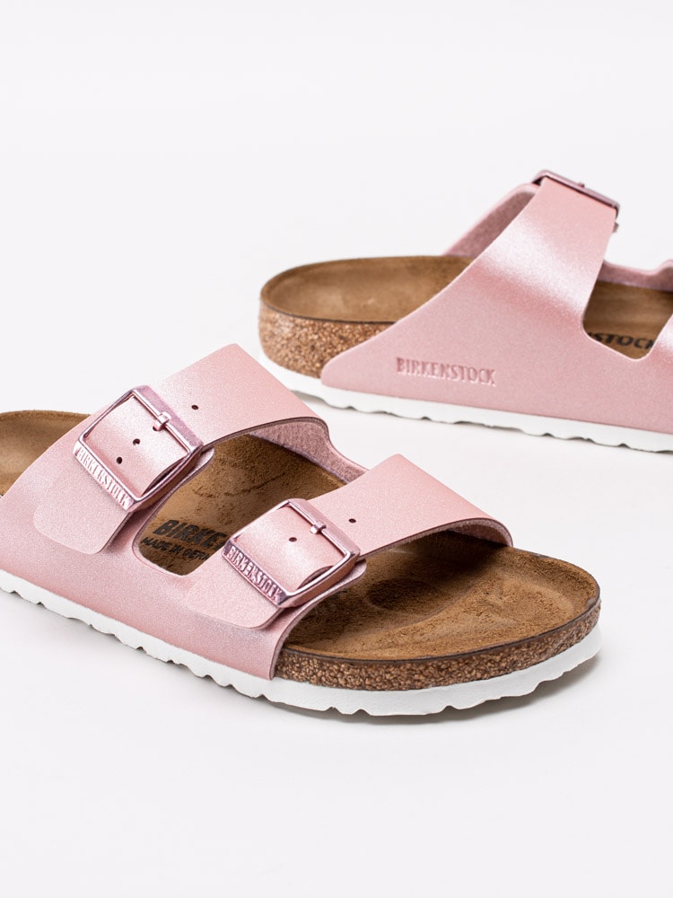 65201011 Birkenstock Arizona 1016029 Rosa skimrande slip in sandaler med två remmar-6