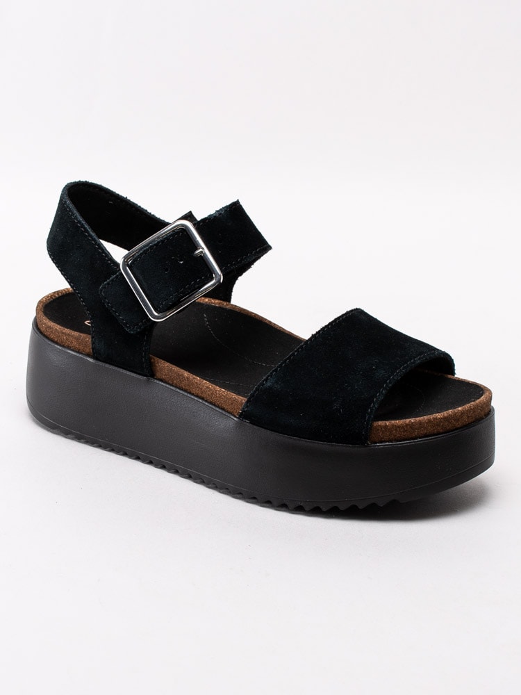 65201013 Clarks Botanic Strap 26147699 Svarta platåsandaletter i mocka-1