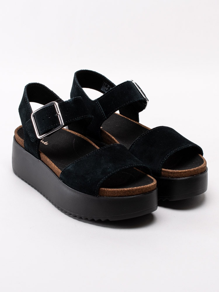 65201013 Clarks Botanic Strap 26147699 Svarta platåsandaletter i mocka-3