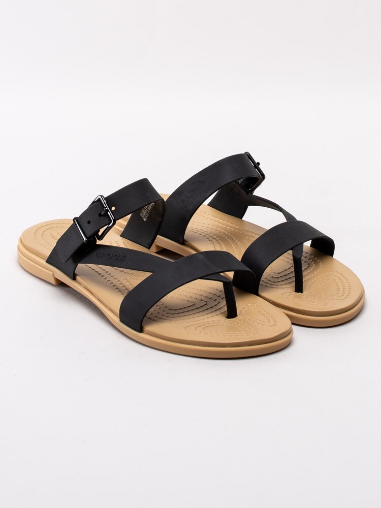 65201020 Crocs Tulum Toe Post Sandal Women's 206108-00W Svarta slip in sandaler-3