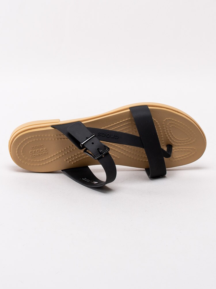 65201020 Crocs Tulum Toe Post Sandal Women's 206108-00W Svarta slip in sandaler-4