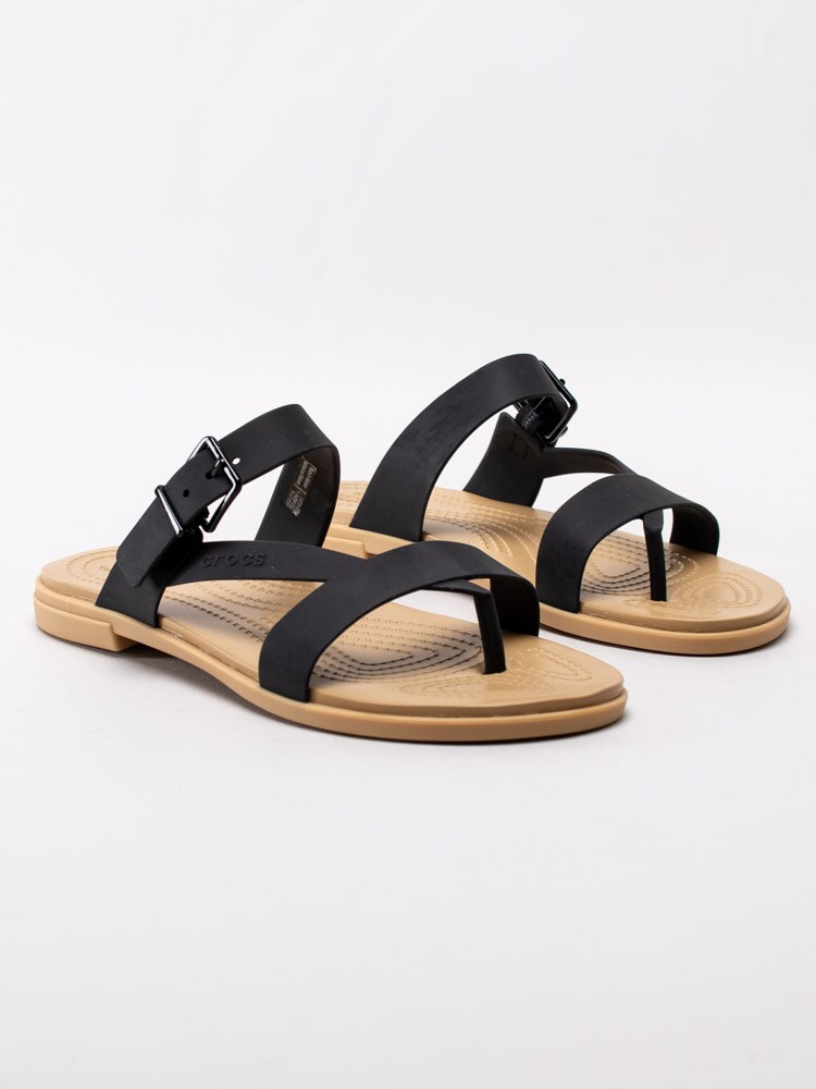 65201020 Crocs Tulum Toe Post Sandal Women's 206108-00W Svarta slip in sandaler-6