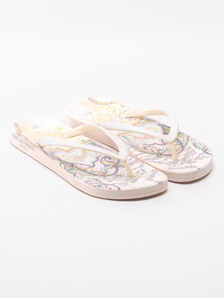 65201043 Ilse Jacobsen Cheerful Paisley White Sugar Vita flip-flops med paisley motiv-3