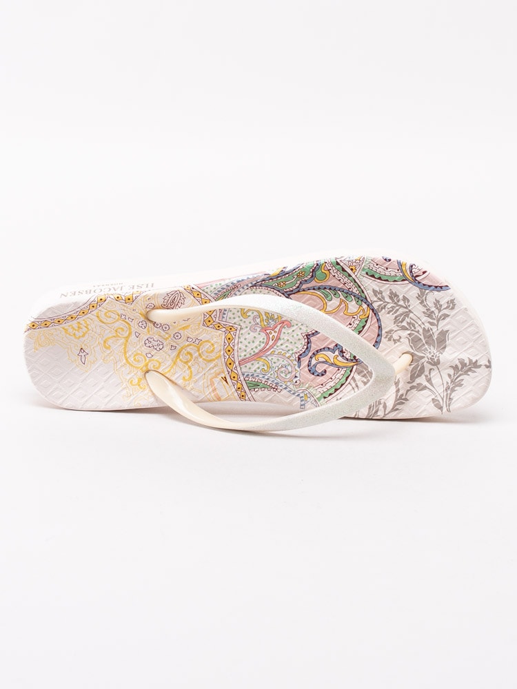 65201043 Ilse Jacobsen Cheerful Paisley White Sugar Vita flip-flops med paisley motiv-4