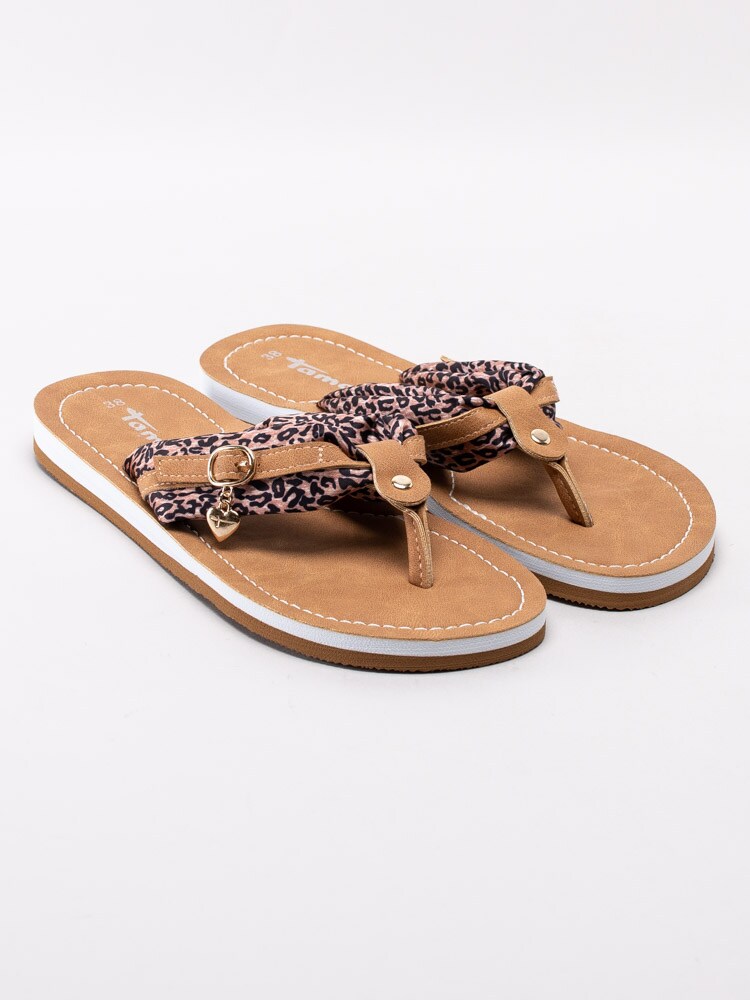 65201074 Tamaris 1-27109-24-360 Bruna leopardmönstrade flip-flops-3