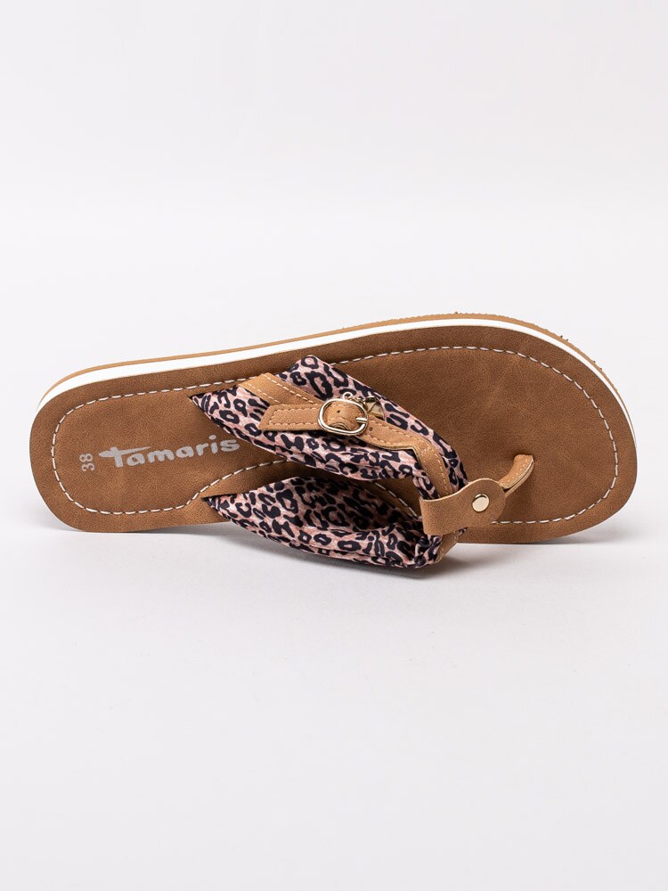 65201074 Tamaris 1-27109-24-360 Bruna leopardmönstrade flip-flops-4