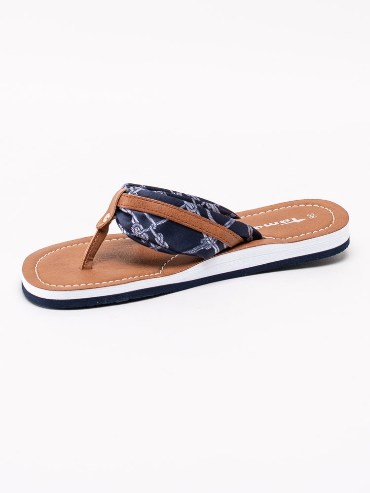 65201075 Tamaris 1-27109-24-823 Mörkblå flip-flops med mönster av rep-2