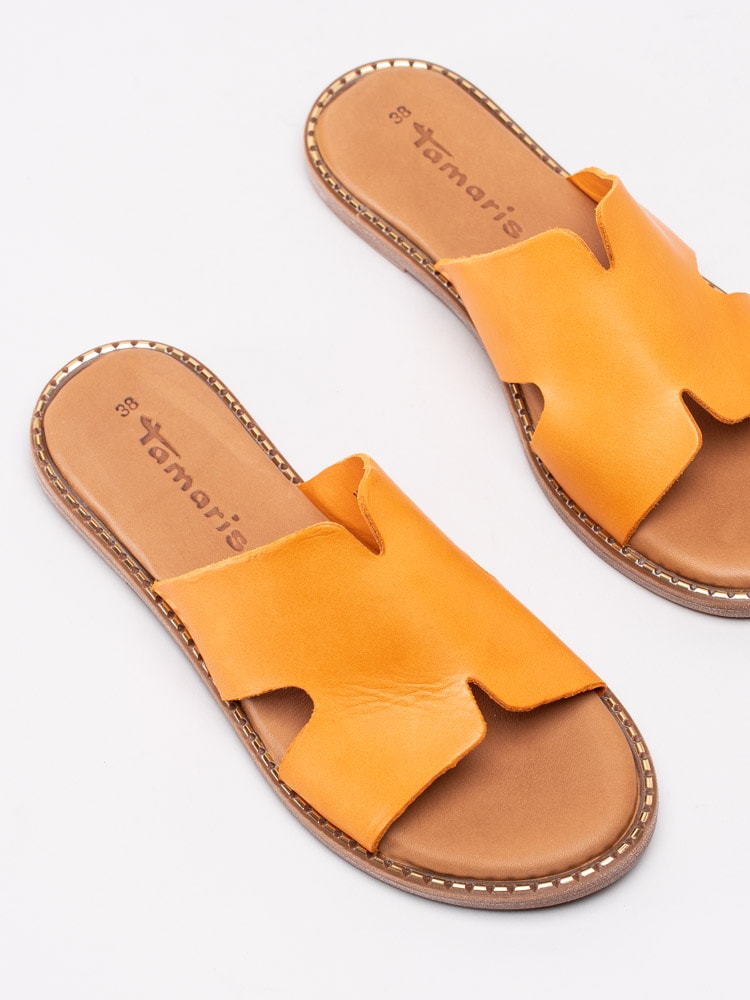 65201076 Tamaris 1-27135-24-606 Orange slip in sandal med guldkant-6