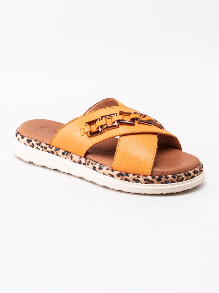 65201080 Tamaris 1-27220-24-606 Orange slip in sandaler med leopard-detalj-1