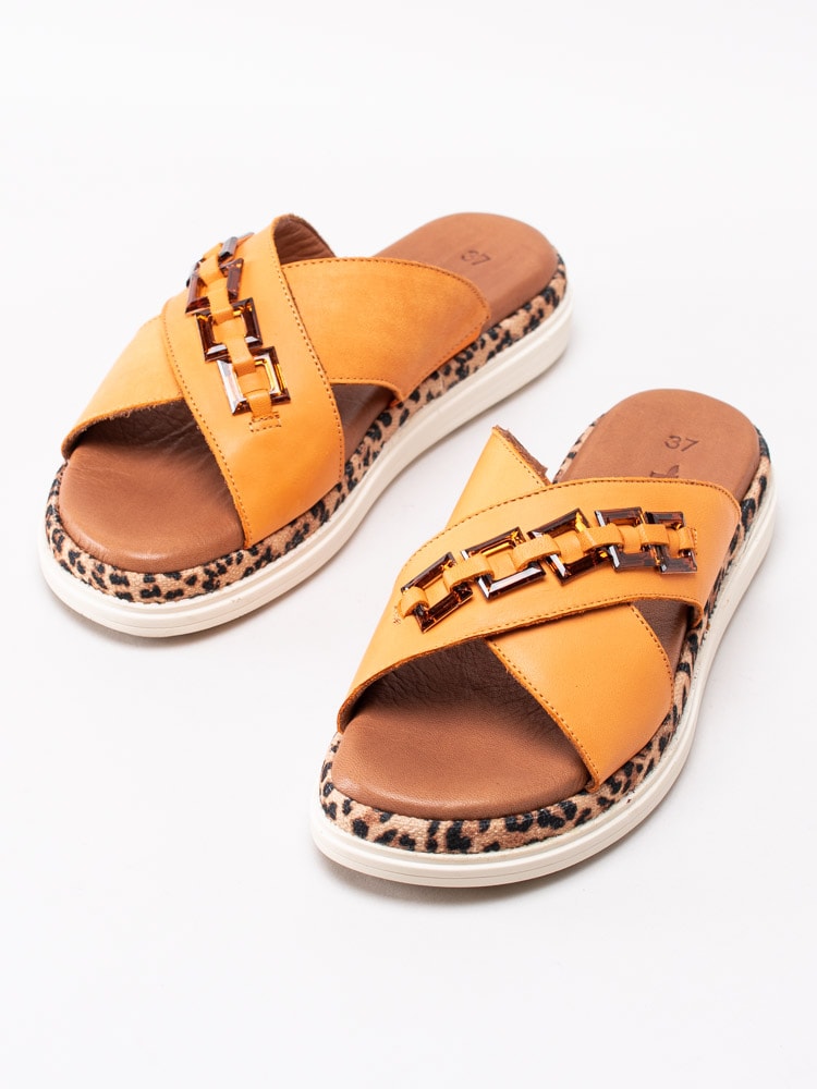 65201080 Tamaris 1-27220-24-606 Orange slip in sandaler med leopard-detalj-6