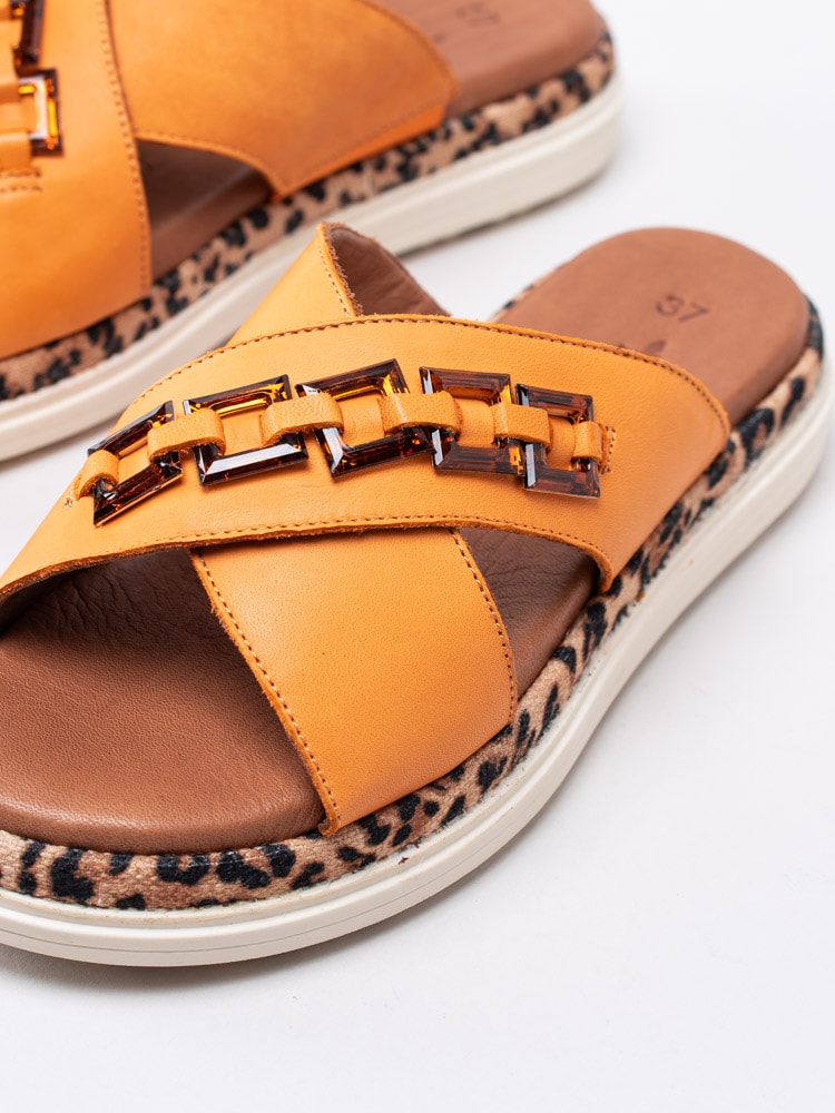 65201080 Tamaris 1-27220-24-606 Orange slip in sandaler med leopard-detalj-7