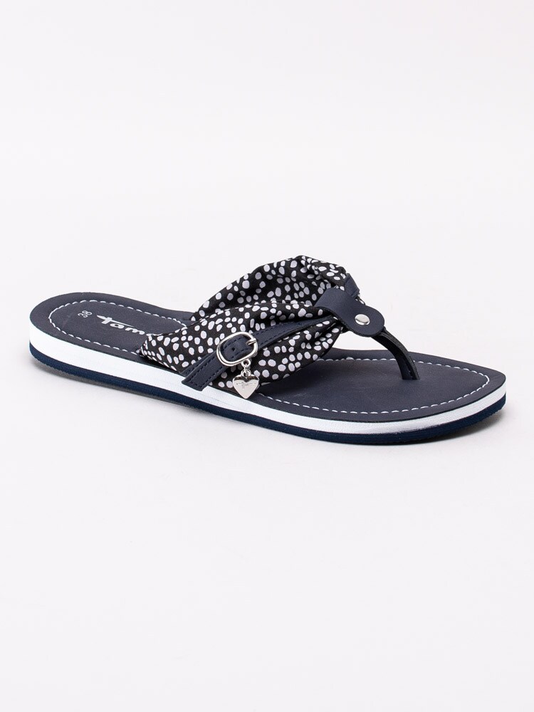 65201083 Tamaris 1-27109-24-817 Mörkblå flip-flops med vita prickar-1