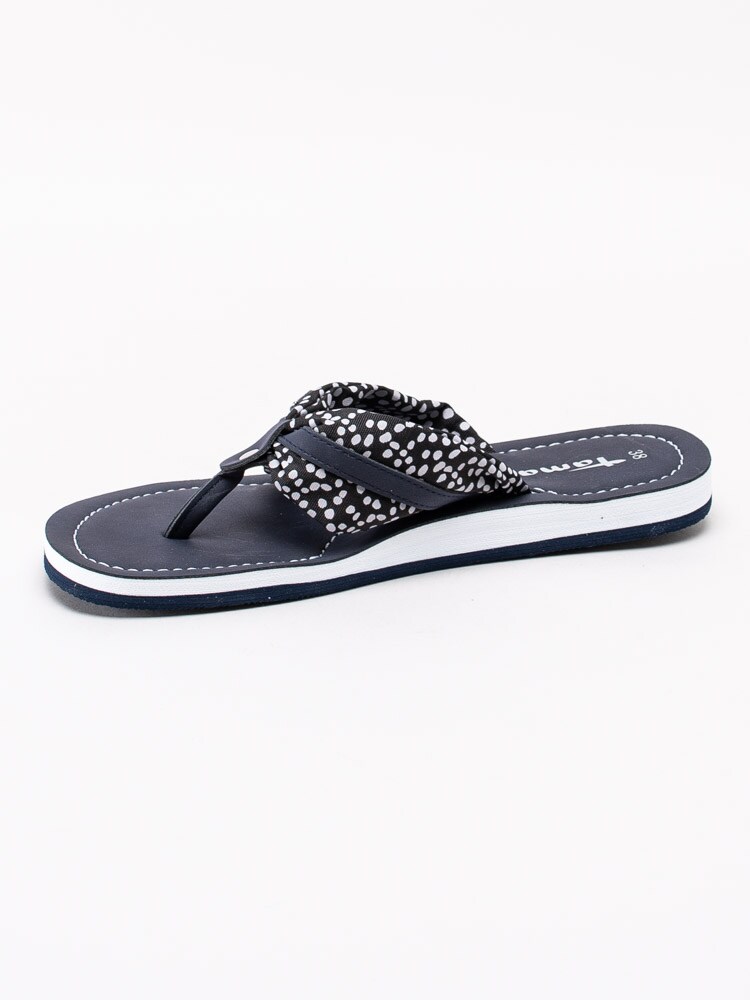 65201083 Tamaris 1-27109-24-817 Mörkblå flip-flops med vita prickar-2