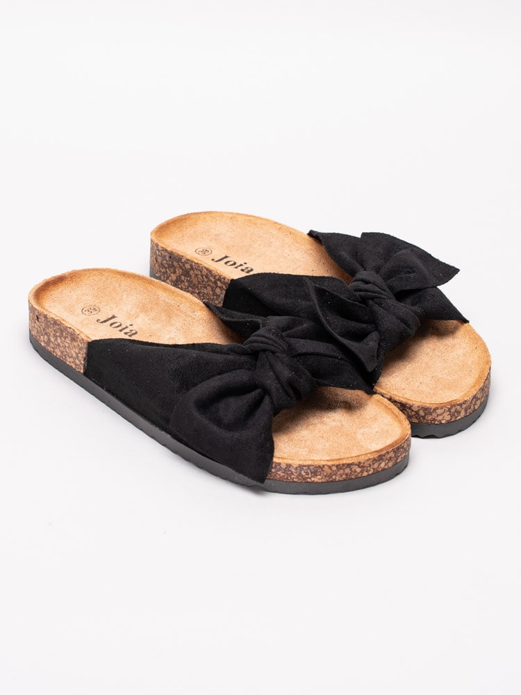 65201095 Joia LS-51-BLACK Svarta slip in sandaler med rosett-3