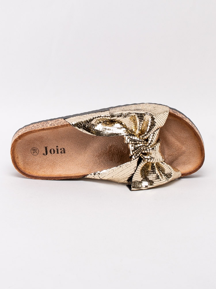 65201096 Joia LS-51-GOLD Guldskimrande slip in sandaler med rosett-2