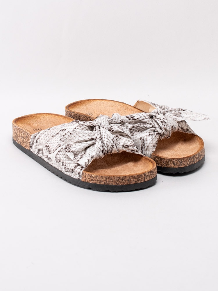 65201097 Joia LS-51-SERPENTINE Ormskinnsmönstrade slip in sandaler med rosett-1