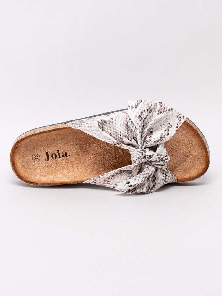 65201097 Joia LS-51-SERPENTINE Ormskinnsmönstrade slip in sandaler med rosett-2