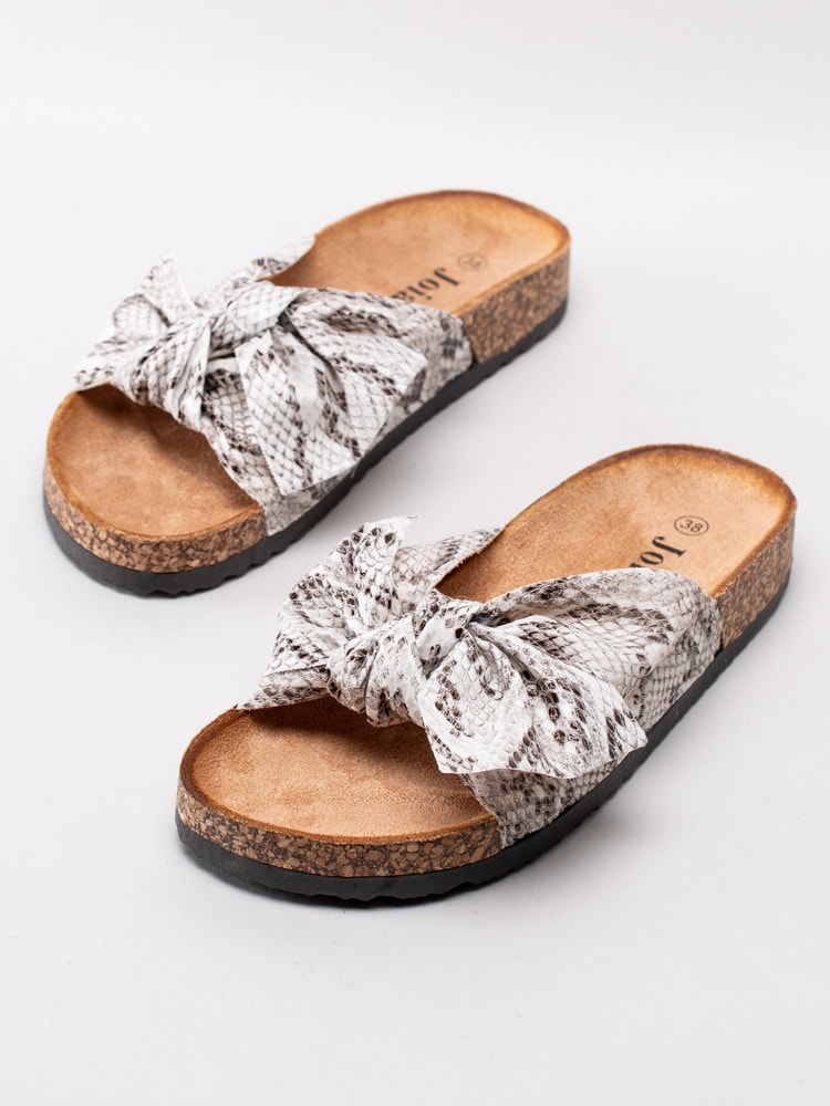 65201097 Joia LS-51-SERPENTINE Ormskinnsmönstrade slip in sandaler med rosett-4