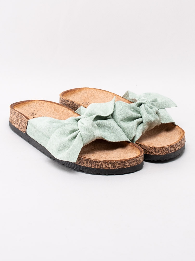 65201098 Joia LS-51-GREEN Pastellgröna slip in sandaler med rosett-1