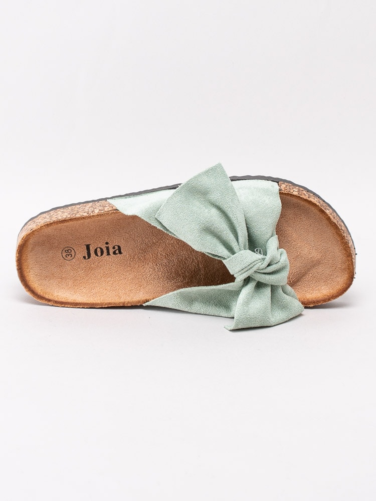 65201098 Joia LS-51-GREEN Pastellgröna slip in sandaler med rosett-2
