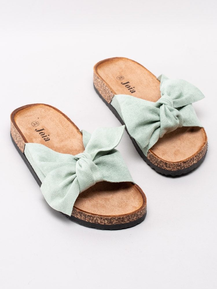 65201098 Joia LS-51-GREEN Pastellgröna slip in sandaler med rosett-4