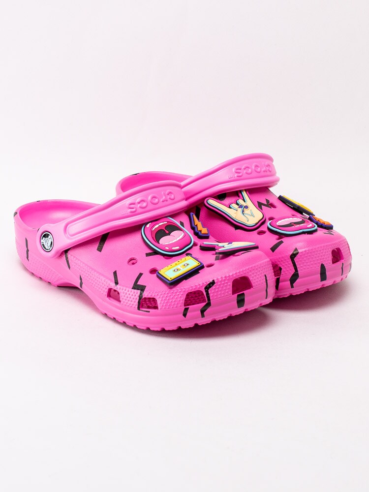 65201117 Crocs Classic 90s Clog 206721-6QS Rosa crocs med tuffa detaljer-3