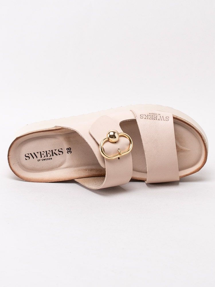 65201119 Sweeks Hedda Beige platåsandaler med gulddetalj-4