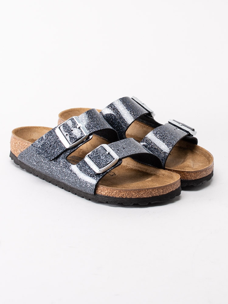 65203004 Birkenstock Arizona Cosmic Sparkle Anthracite Mörkgrå glittriga tvåremssandaler