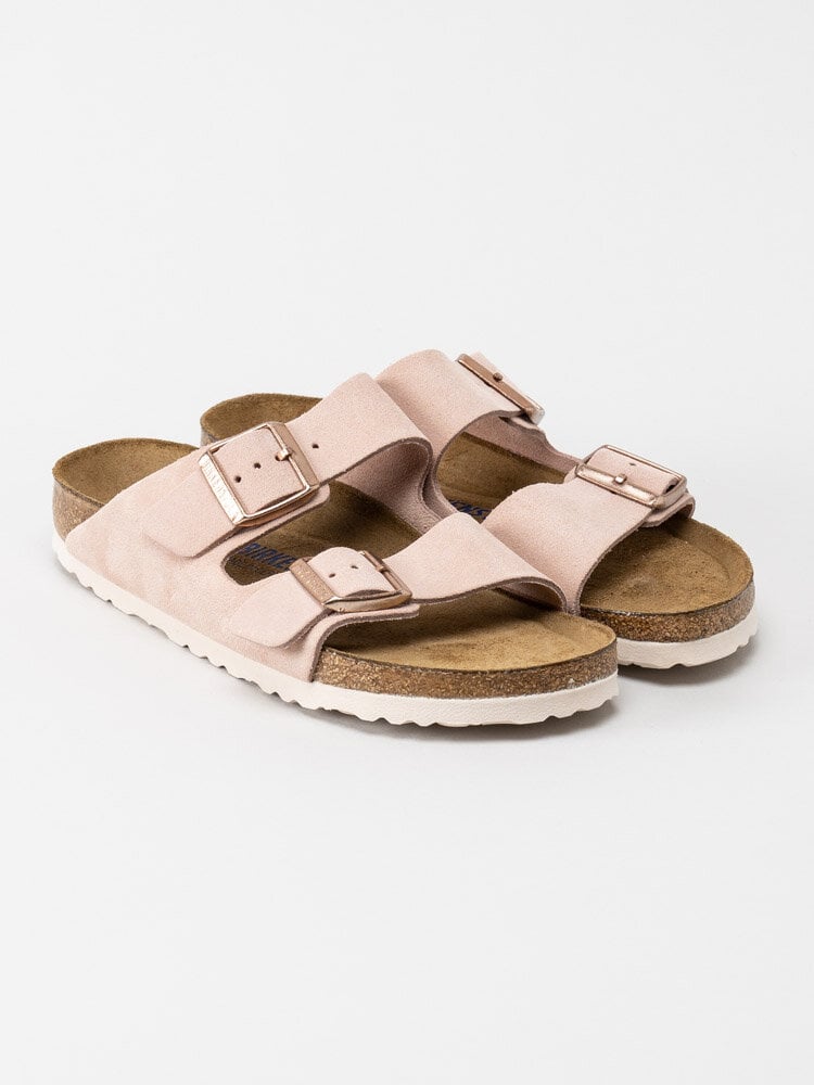 Birkenstock - Arizona SFB - Rosa slip in sandaler i mocka