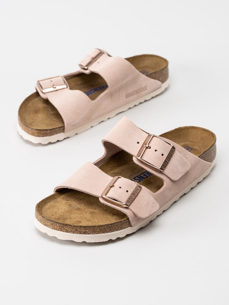 Birkenstock - Arizona SFB - Rosa slip in sandaler i mocka
