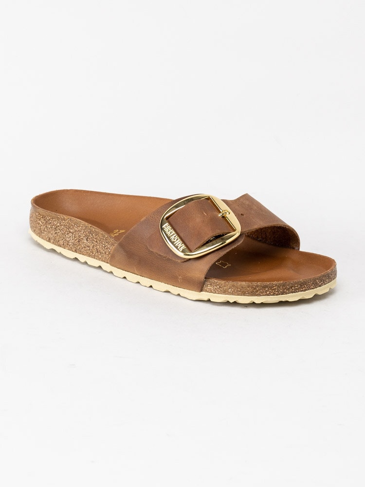 Birkenstock - Madrid Big Buckle - Bruna sandaler med guldspänne