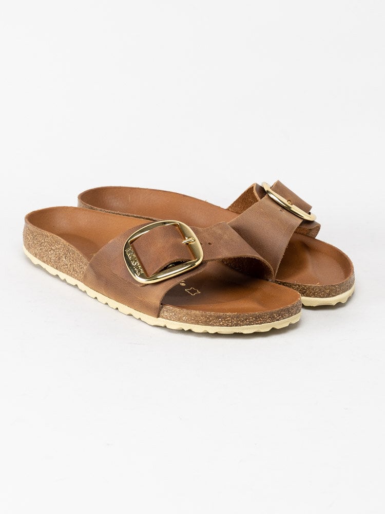 Birkenstock - Madrid Big Buckle - Bruna sandaler med guldspänne