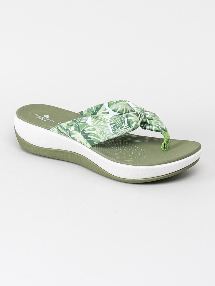 Clarks - Arla Glison - Vita och gröna flip flop i härligt mönster