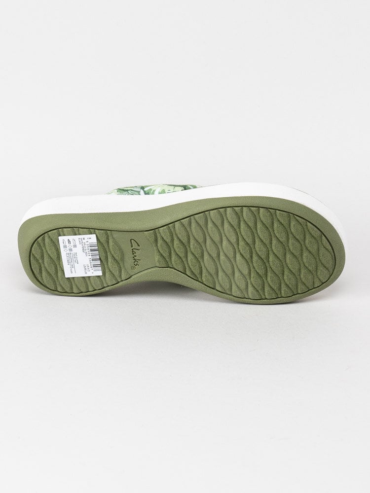 Clarks - Arla Glison - Vita och gröna flip flop i härligt mönster