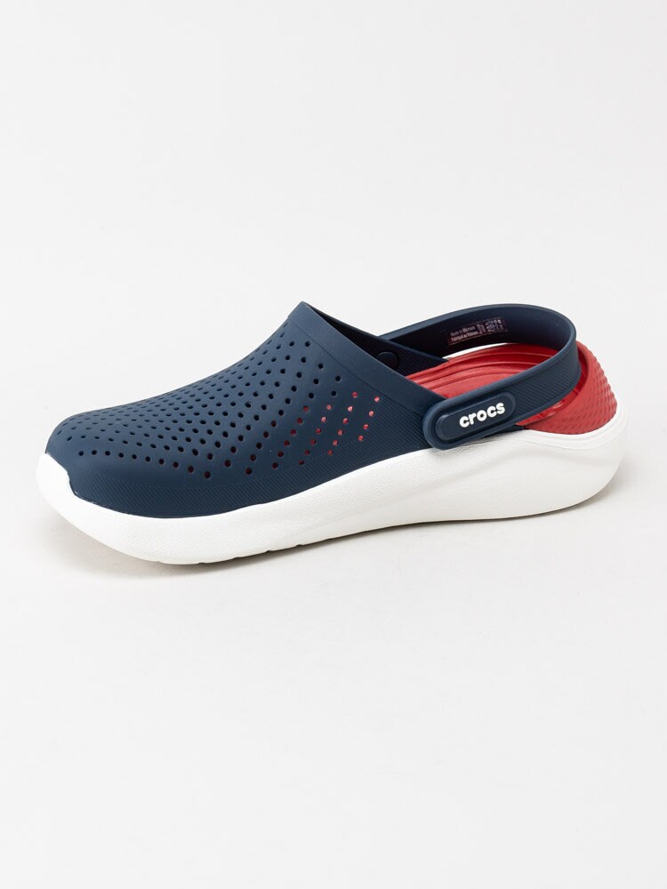Crocs - LiteRide Clog - Mörkblå tofflor med röd sula