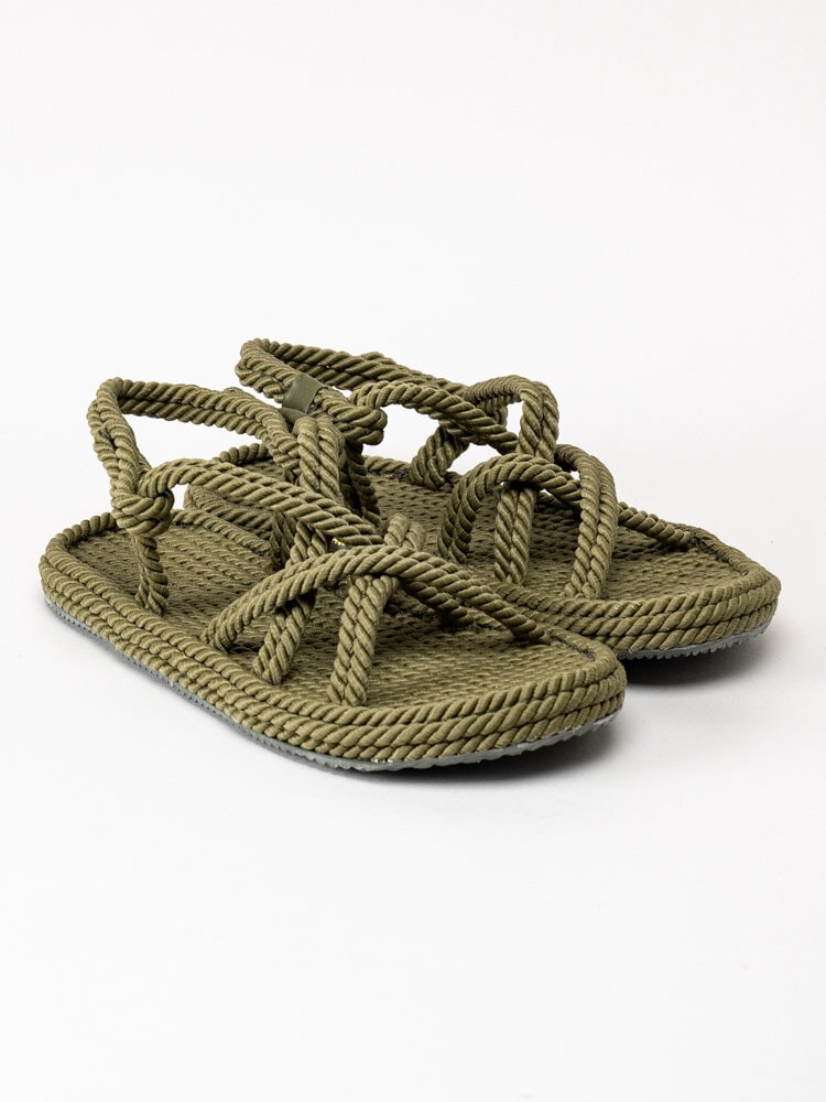 Copenhagen Shoes - Safari - Gröna remsandaler i rep material