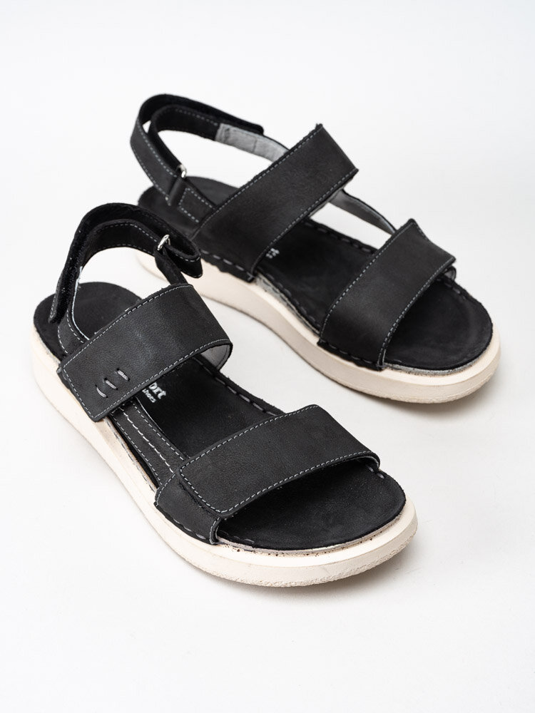 Dream Comfort - Sally nubuck - Svarta sandaler i nubuck